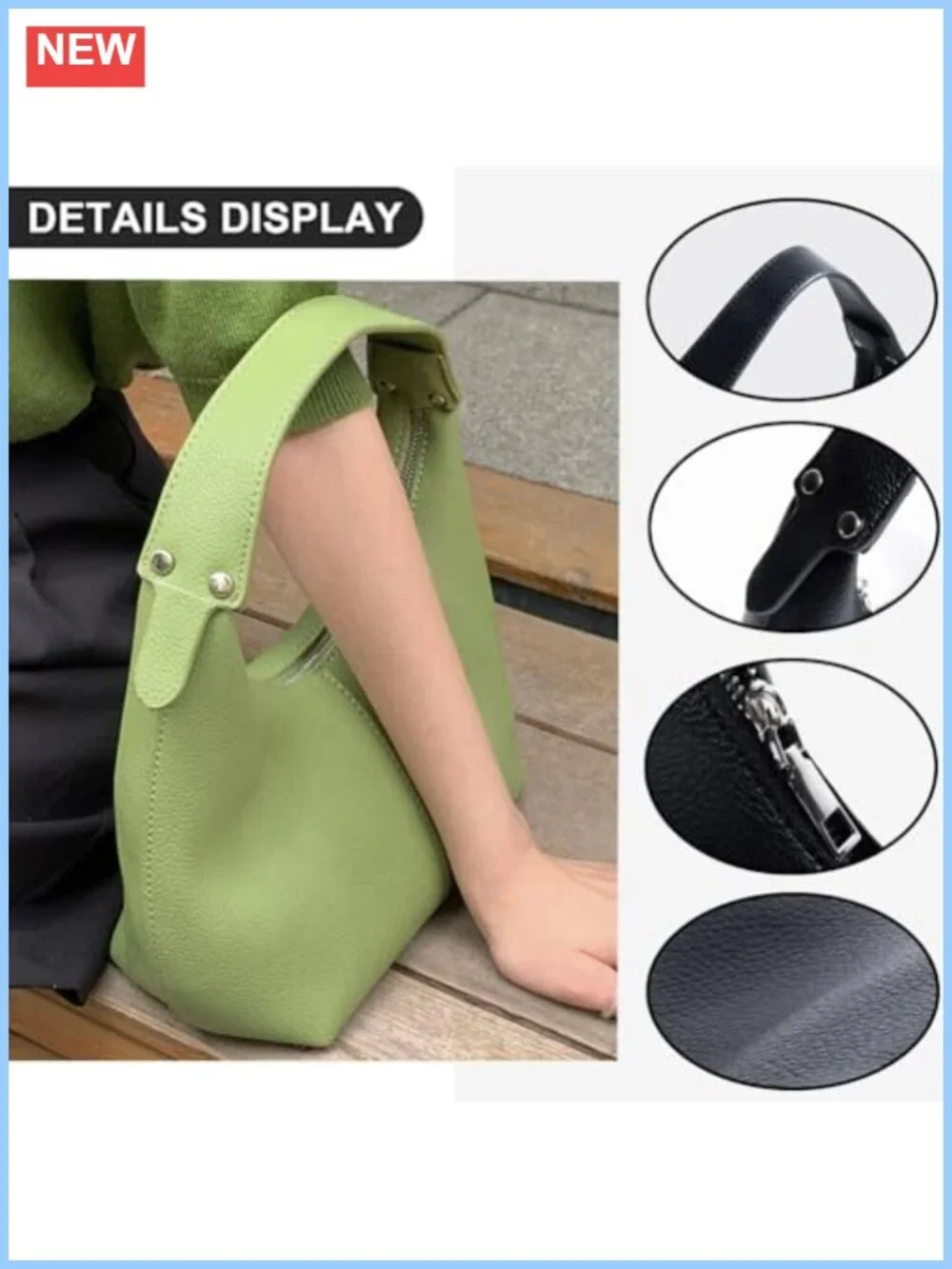 Vegan Leather Hobo Bag Crescent Shoulder Slouchy Tote Y2K Purse